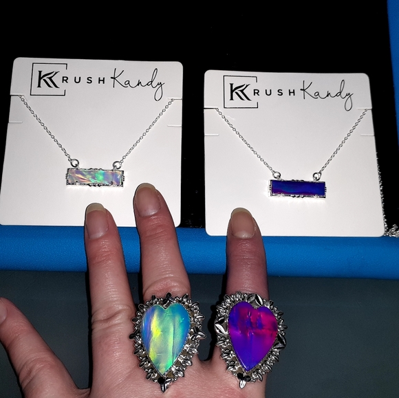 Krush Kandy 925 Sterling Silver Galaxy Opal ring - Picture 5 of 11